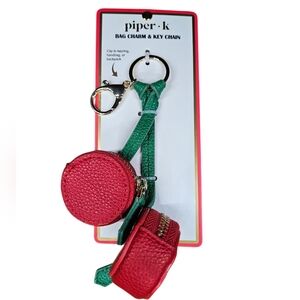 Piper K Zippy Cherries Bagcharm Keychain NWT
